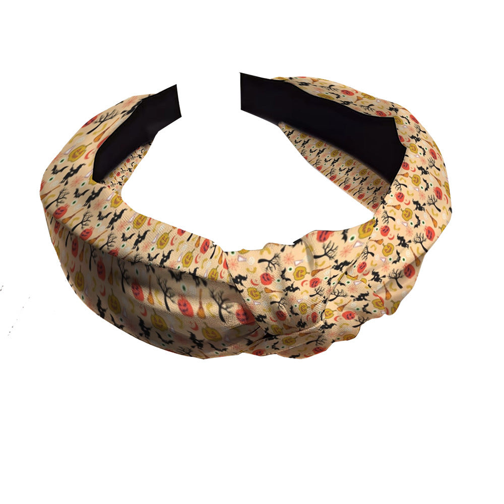 Wholesale Halloween Printed Knotted Fabric Headband