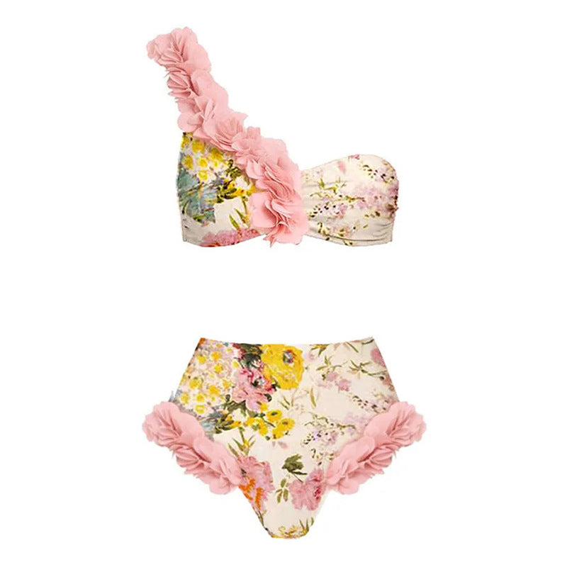 Venta al por mayor vestido de playa de gasa conjunto de tres piezas traje de baño de poliéster