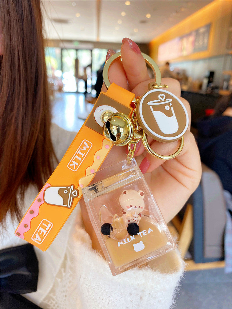 Wholesale Liquid Quicksand Floating Bottle Acrylic Keychain