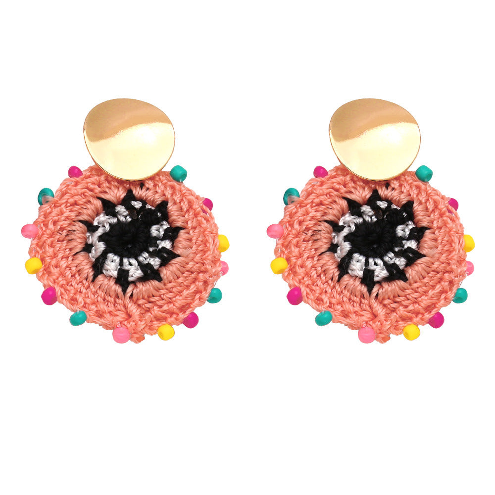Wholesale Bohemian Hand Made Cotton Rope Earrings