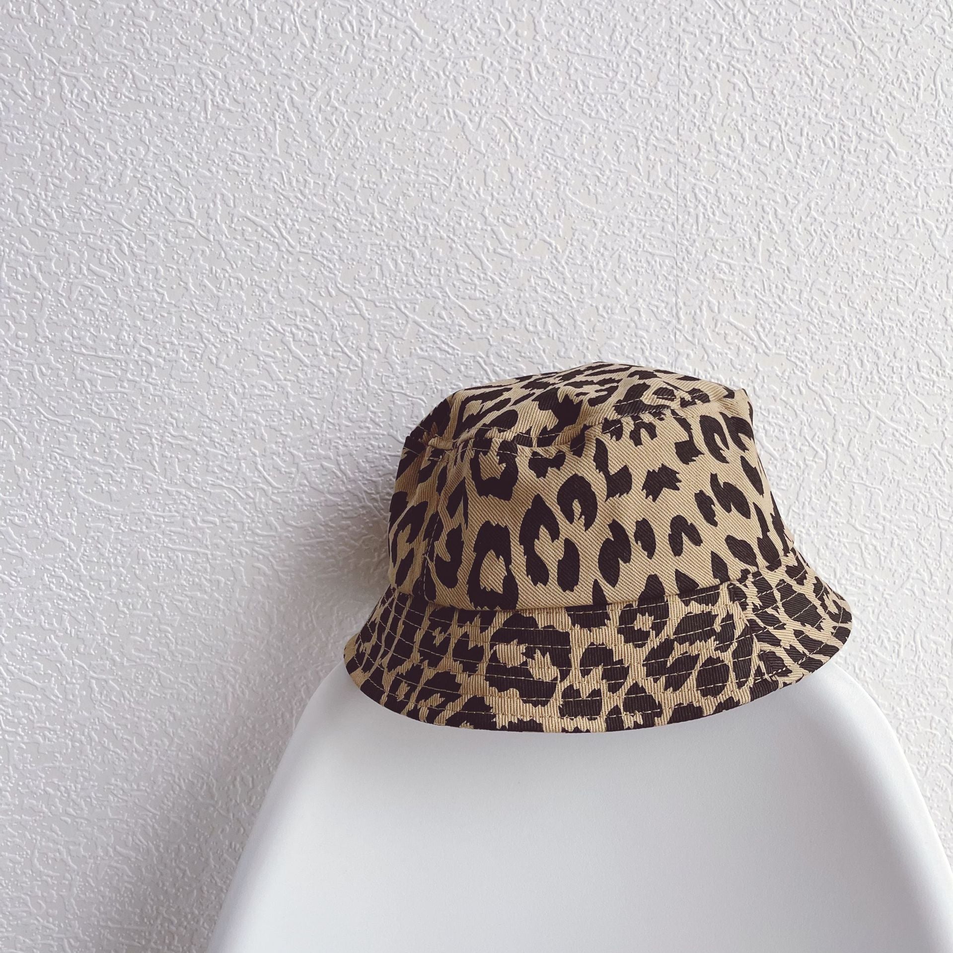 Wholesale Kids Personalized Stripe Leopard Print Cotton Bucket Hat