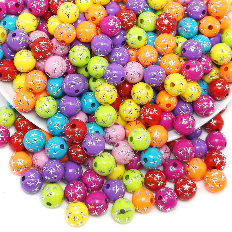 Wholesale 50PCS/Pack Acrylic Star Beads 8/10MM