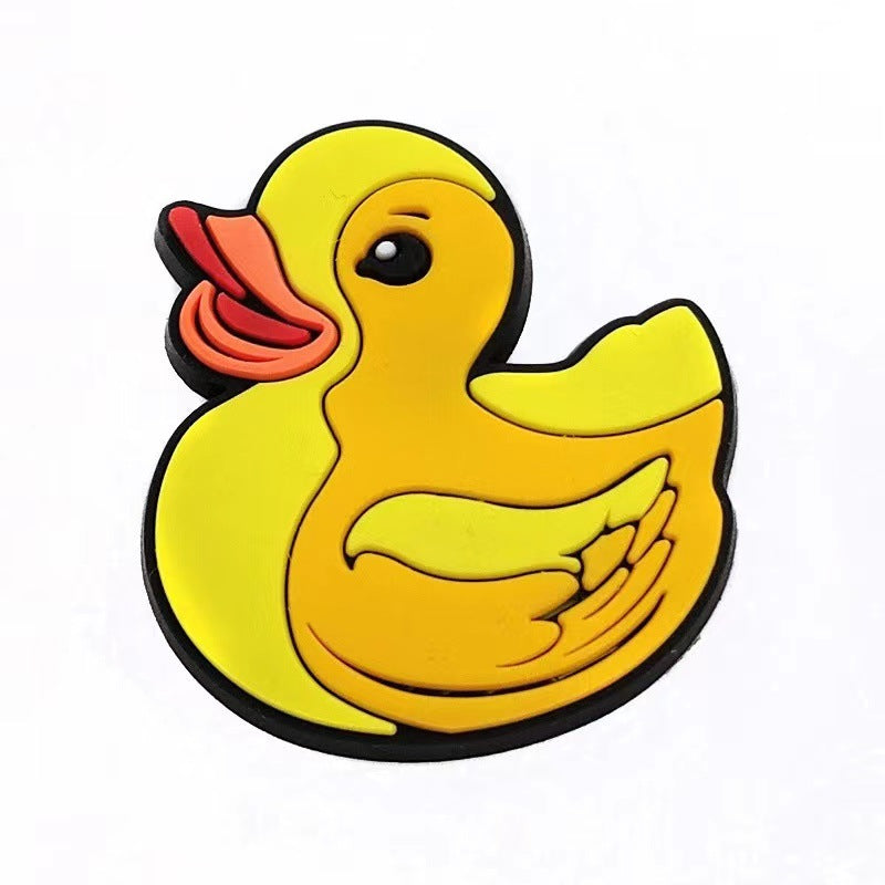 Wholesale 100PCS Cartoon Yellow DIY Silicone Shoe Buckle