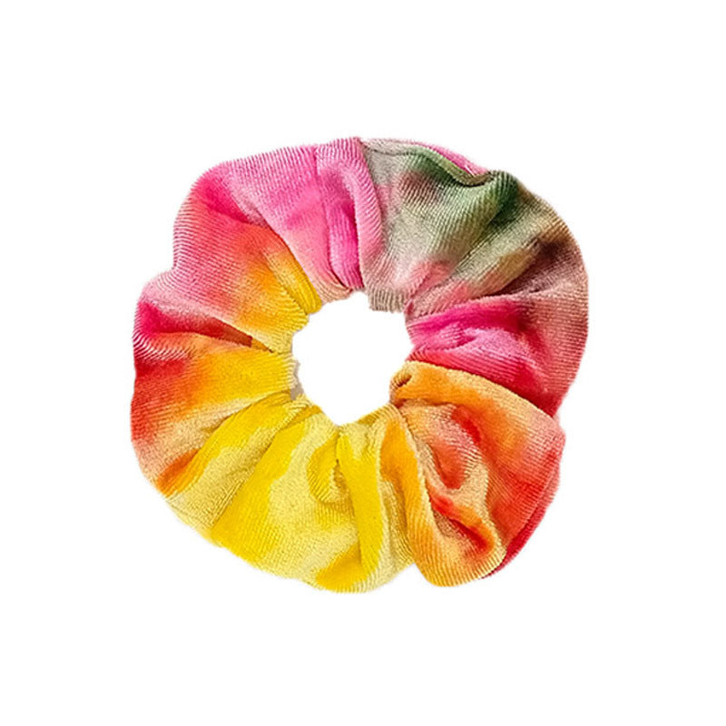 Wholesale Tie Dye Colored Velvet Hair Scrunchies