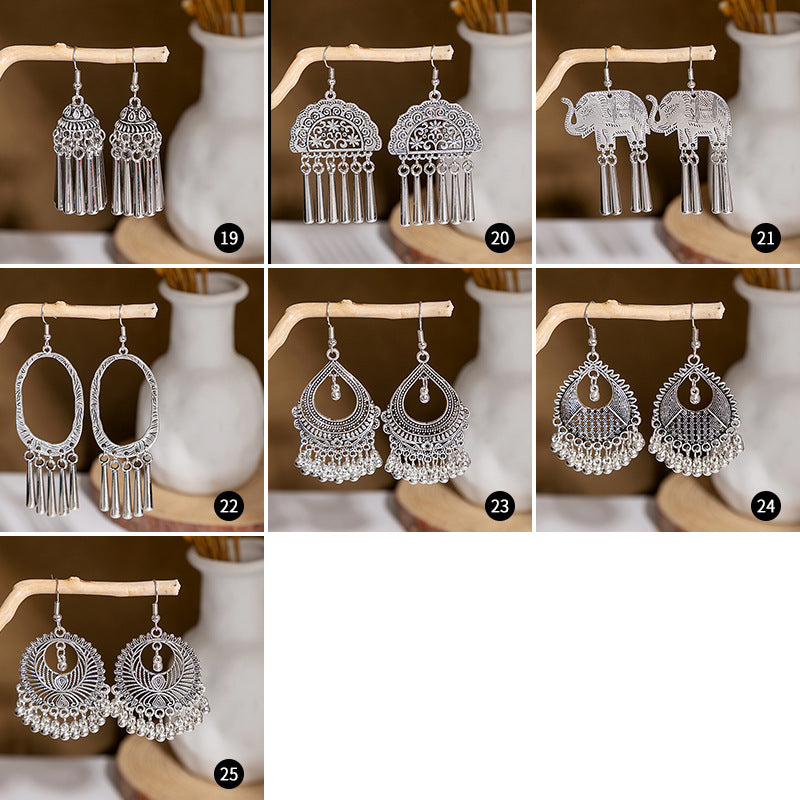 Wholesale Vintage Ethnic Style Metal Tassel Alloy Earrings