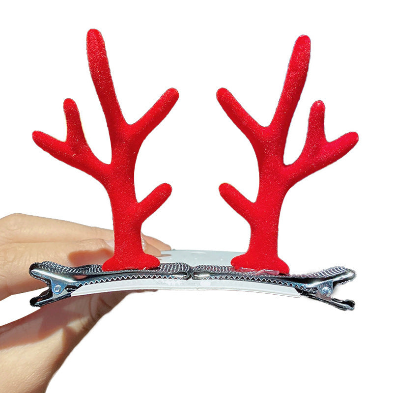 Wholesale Soft Clay Christmas Antler Hair Clips