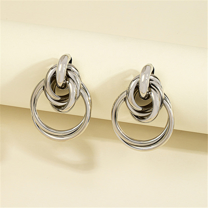 Wholesale Geometric Smooth Alloy Earrings