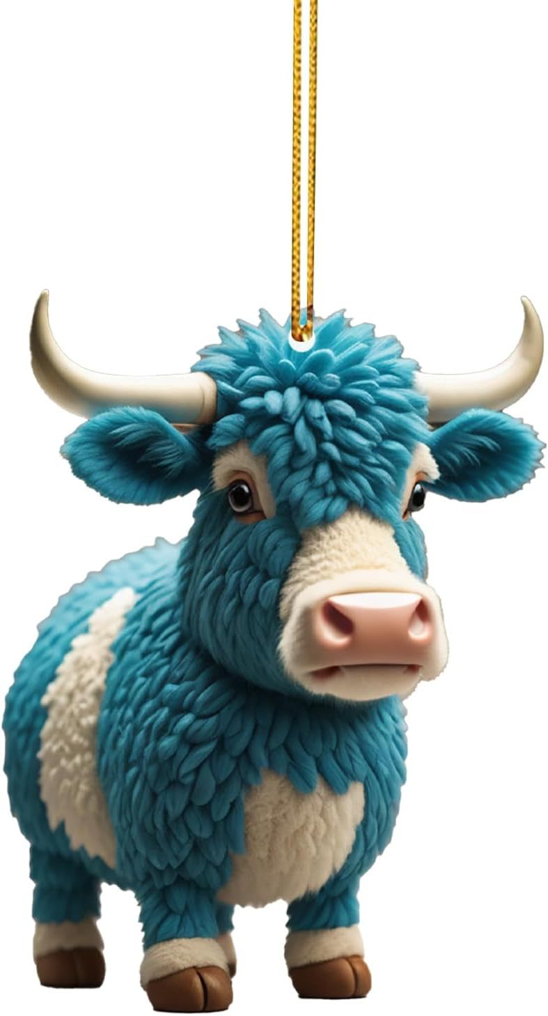 Wholesale Colorful Cartoon Cow Car Christmas Tree Decorations