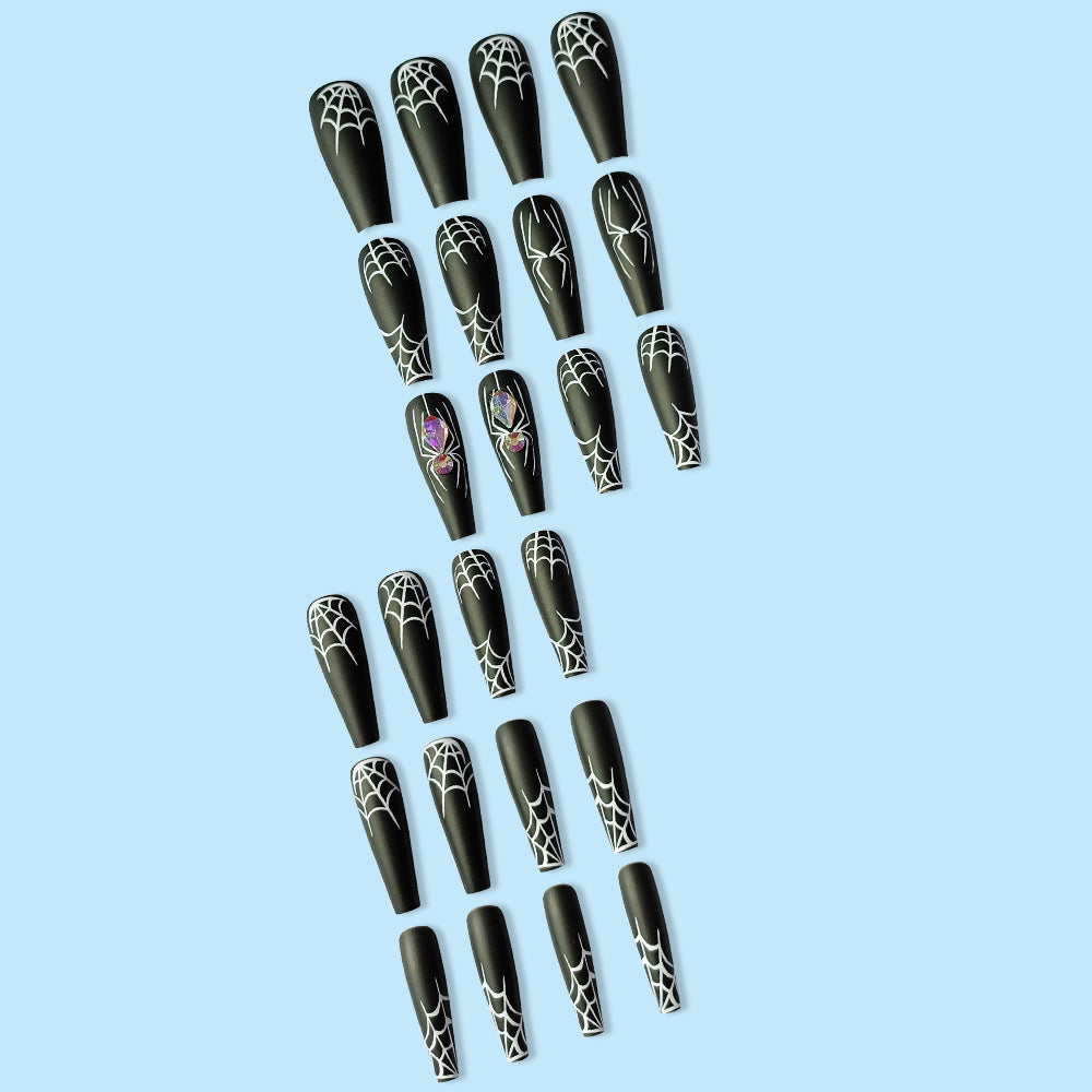 Manicura plástica al por mayor del desgaste de Halloween de la araña oscura