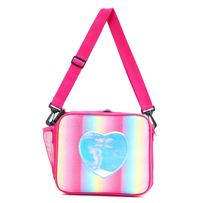 Wholesale Polyester Rainbow Laser Insulation Lunch Bag