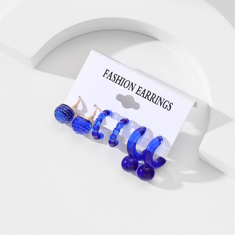Wholesale Solid Color Flower Acrylic Earrings Set