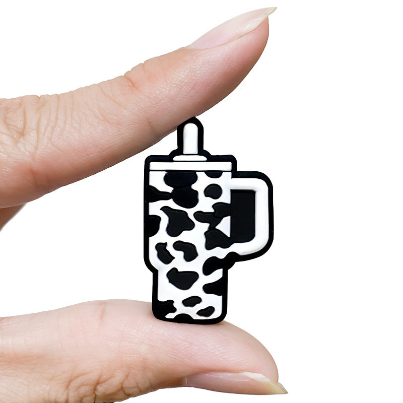 Wholesale 10pcs Cow Pattern Silicone Beads