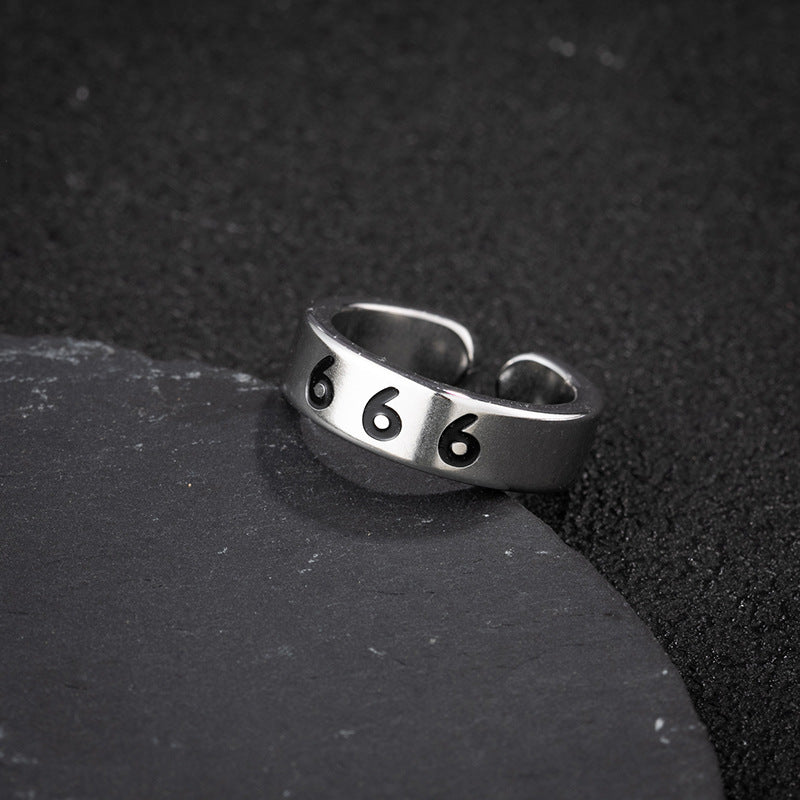 Wholesale Lucky Angel Numbers Stainless Steel Rings