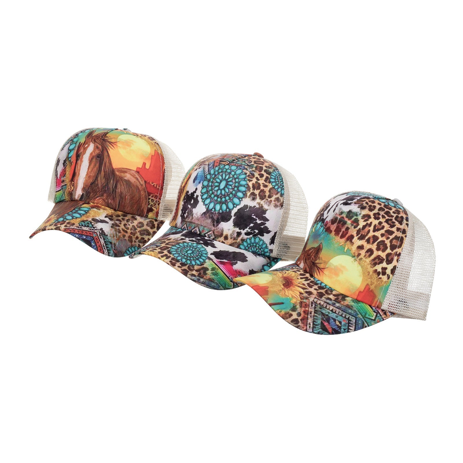 Wholesale Polyester Horse Print Baseball Cap