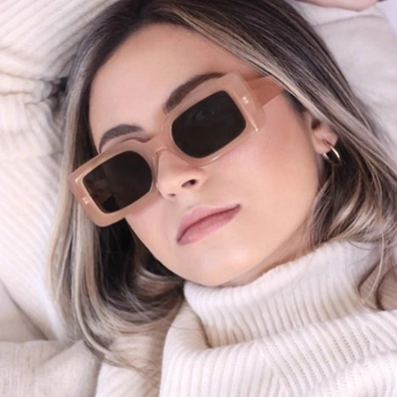 Wholesale PC Square Jelly Color Big Frame Sunglasses