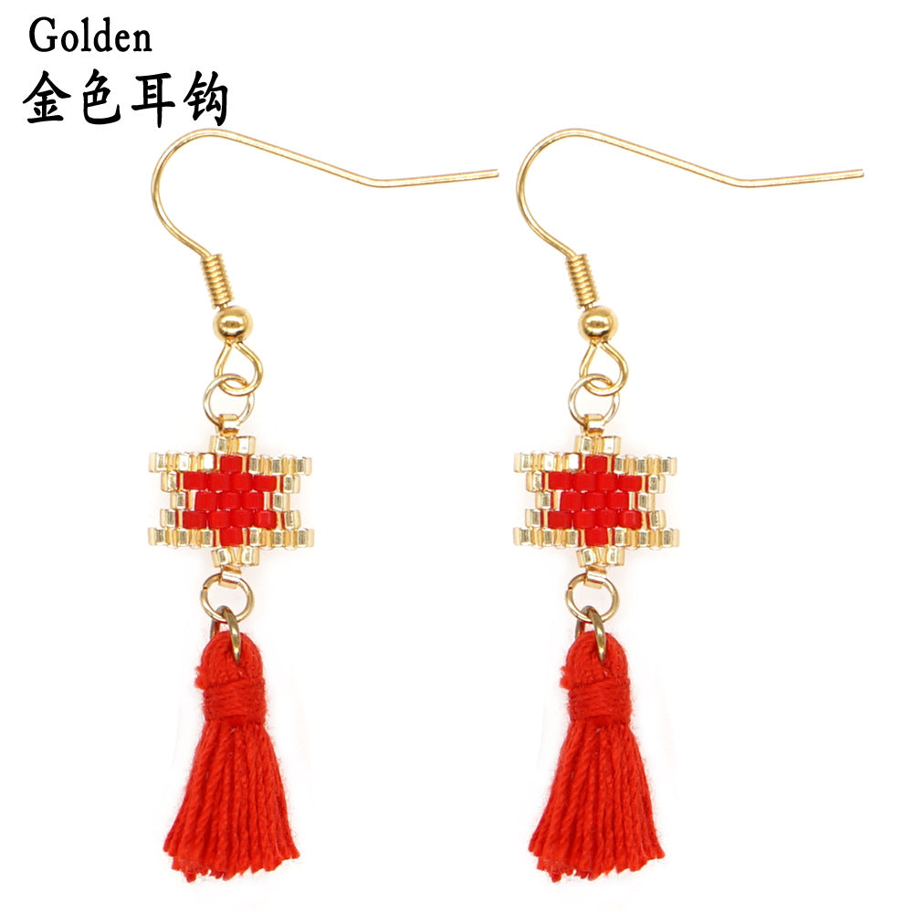 Wholesale Ethnic Style Tassel Beads Earrings