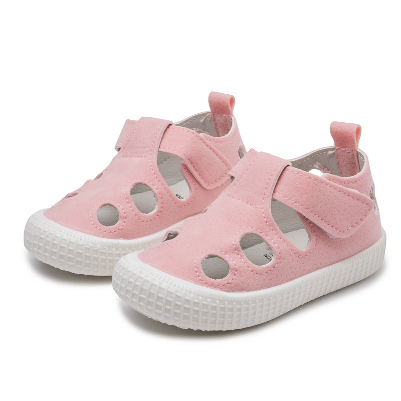Wholesale Kids Synthetic Leather Velcro Sandals