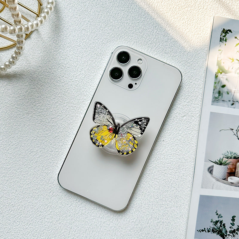 Wholesale Butterfly Quicksand Plastic Mobile Phone Airbag Holder