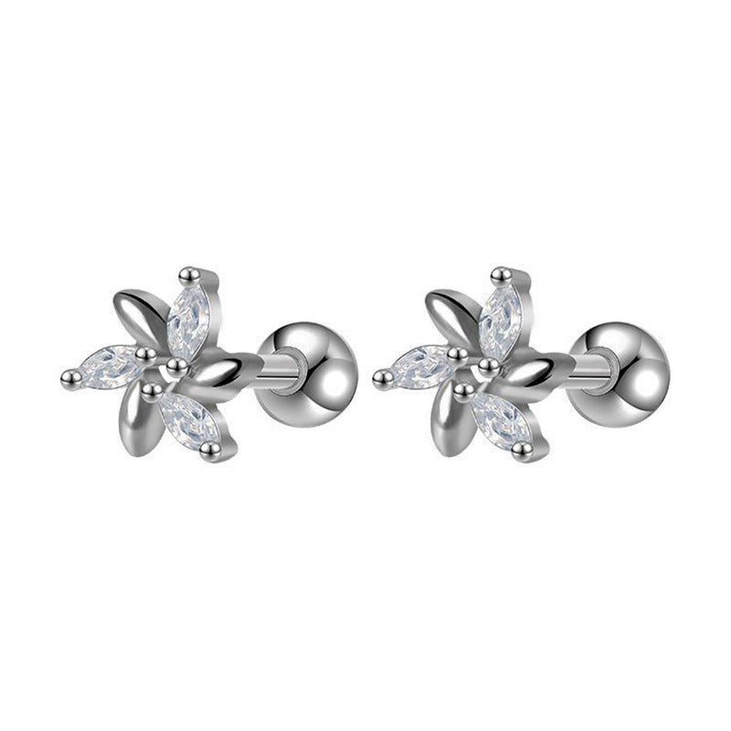 Wholesale Rose Stud Set Earrings Stainless Steel