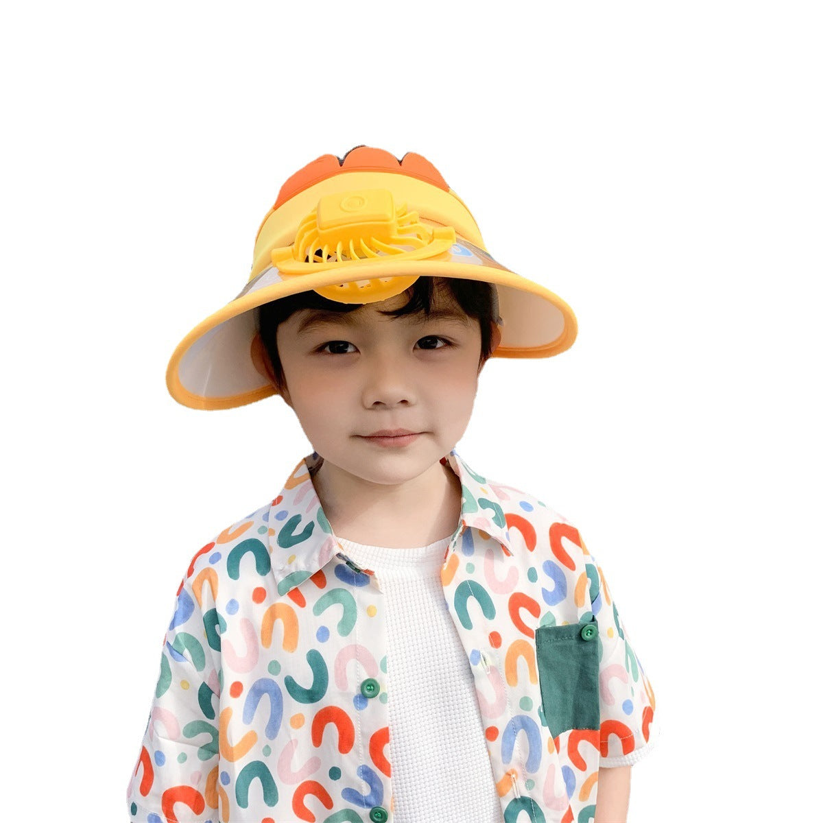 Visor de algodón para niños al por mayor con ventilador de copa vacía