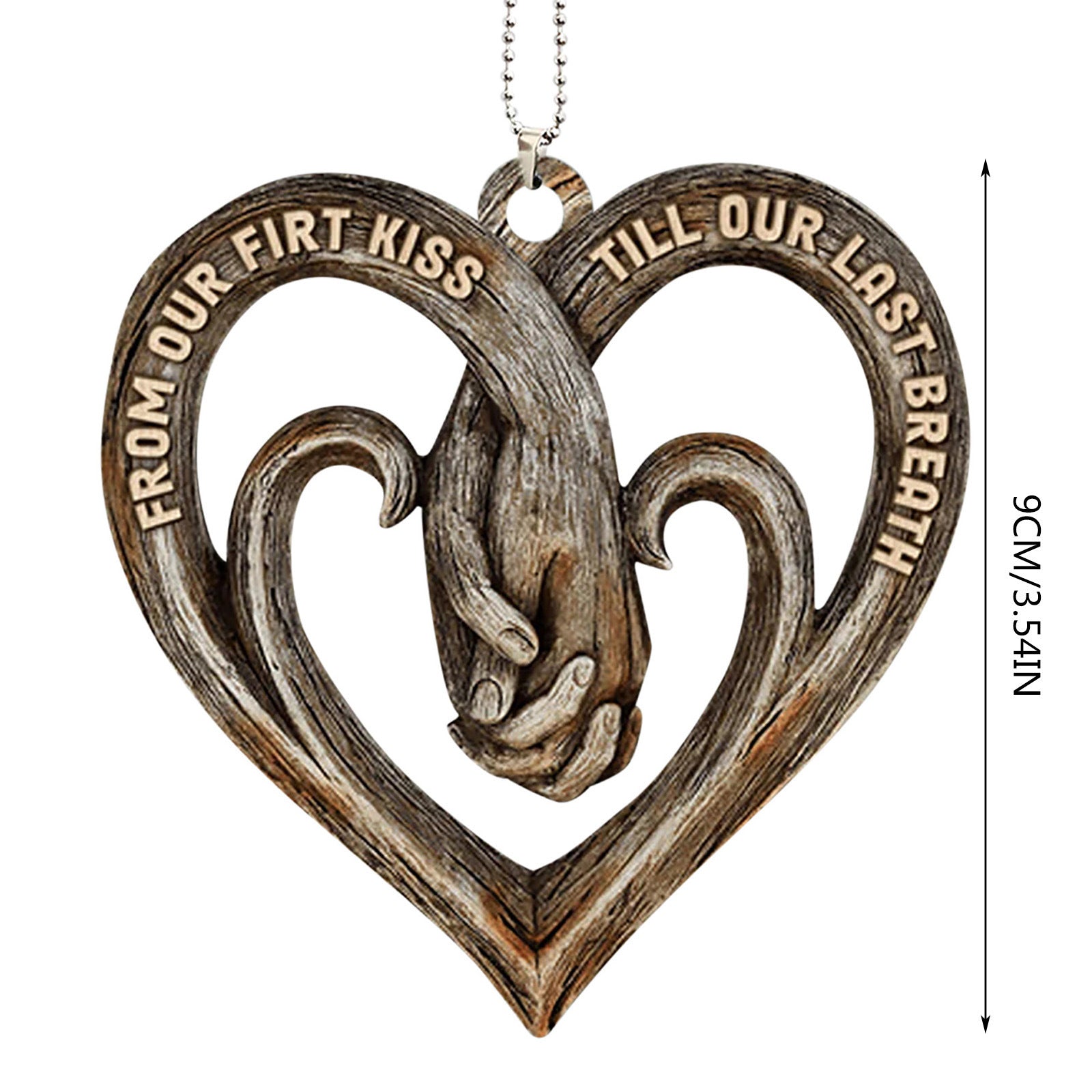 Colgante de madera con forma de corazón para el día de la madre y el padre al por mayor