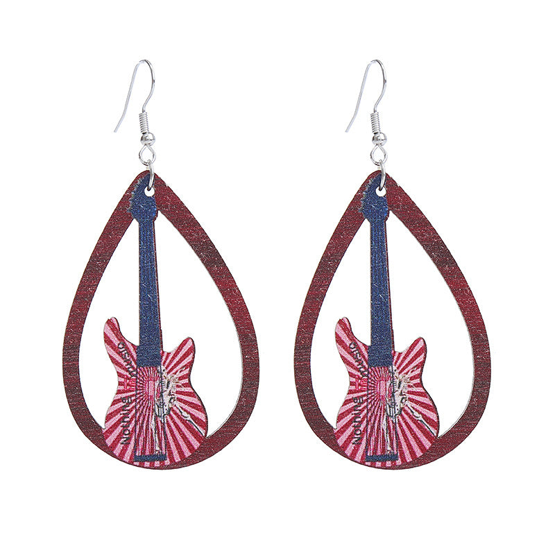 Pendientes de madera de arpa gramófono de gramófono al por mayor