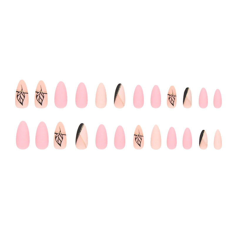 Venta al por mayor Glitter Brown Dead Leaves Long Resin Nail Art