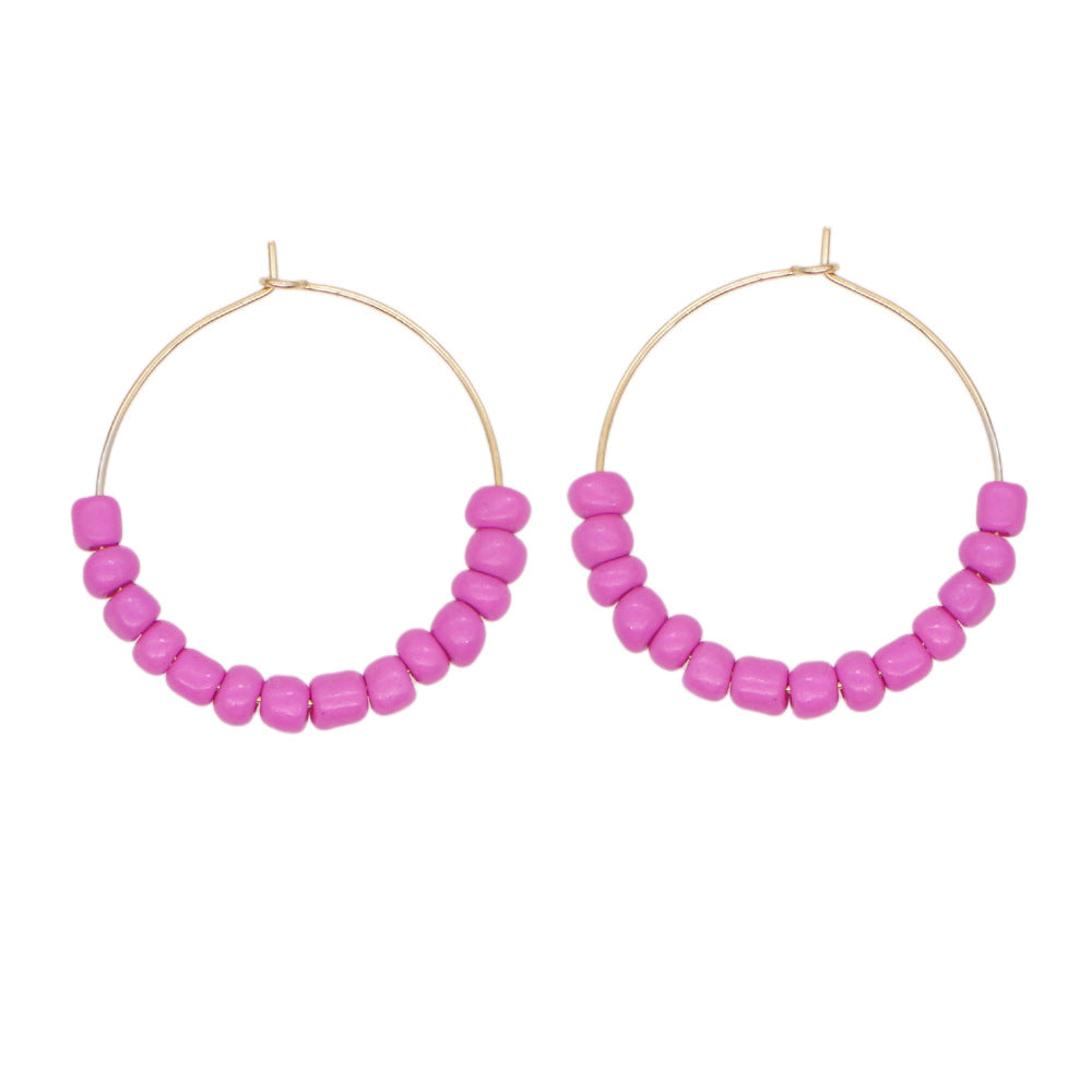 Wholesale Jewelry Ethnic Eyes Rice Beads Earrings