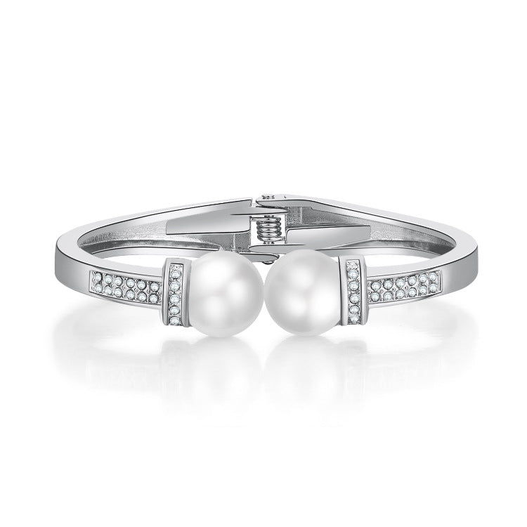 Wholesale Vintage Pearl Diamond Copper Bracelet