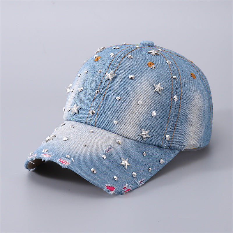 Gorra de béisbol con remaches de perlas de algodón al por mayor