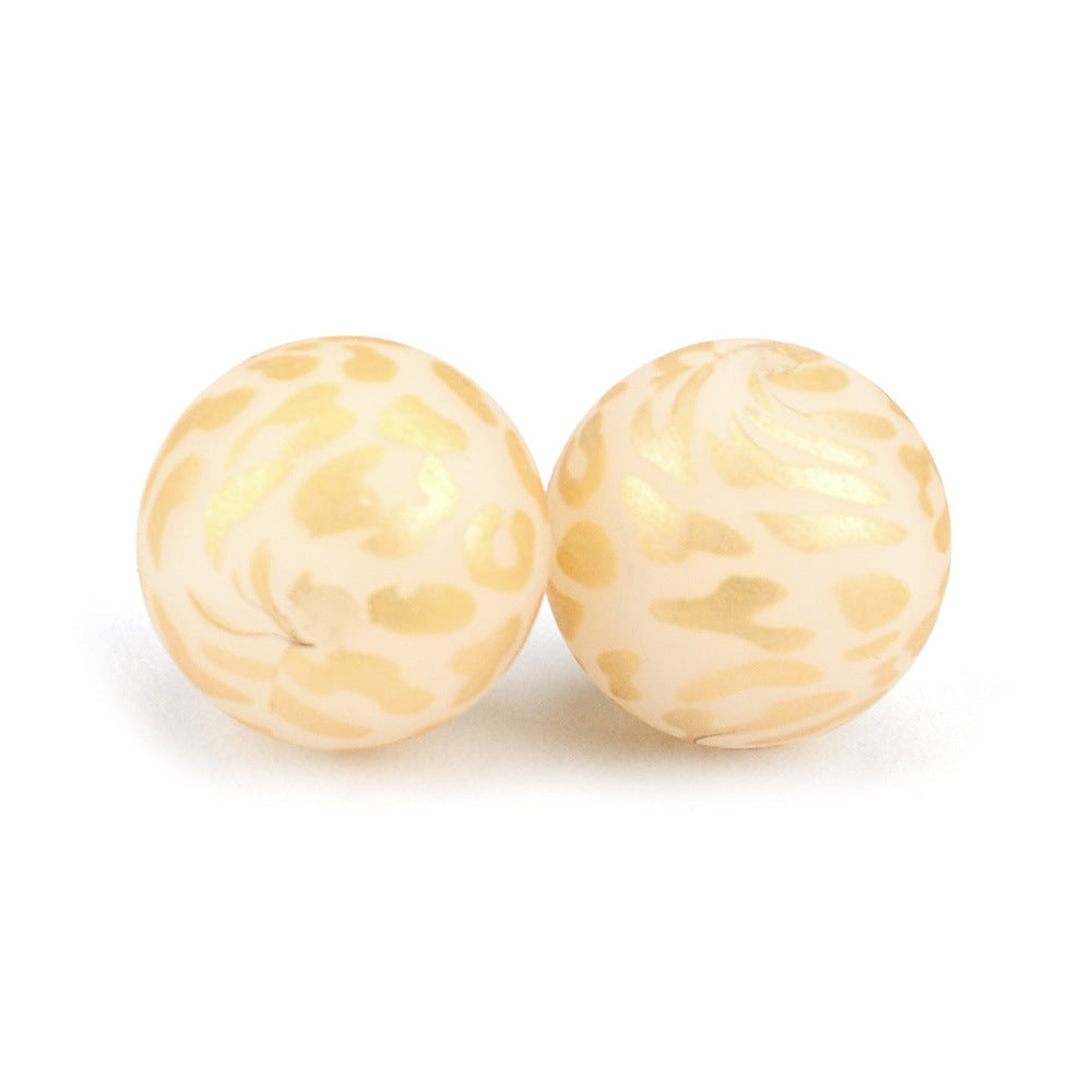 Wholesale 15mm 50PCS Luminous Water Drop Leopard Beads Silicone Beads