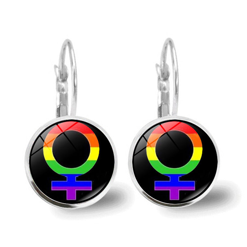 Wholesale Rainbow Round Alloy Earrings