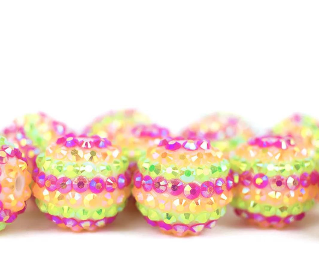 Cuentas de diamantes rayadas de resina de 5 piezas de 5 piezas al por mayor