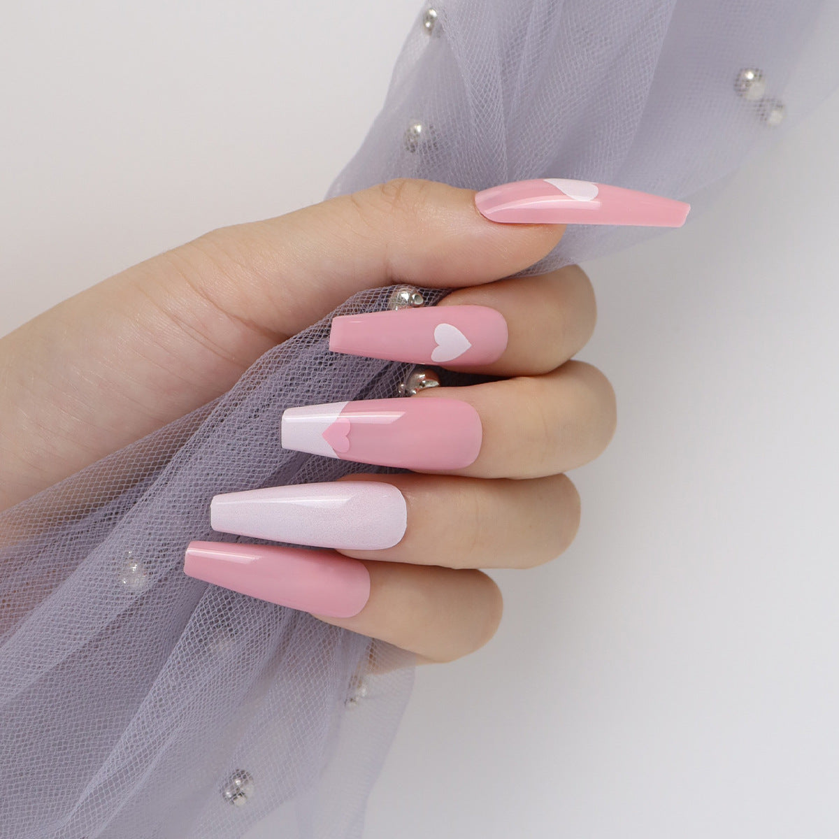 Parches de mejora de uñas largas de plástico de plástico de 24 piezas al por mayor