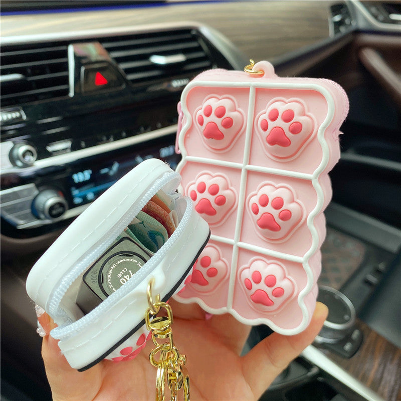 Llavero de monedera de monedera de palma de silicona de silicona al por mayor