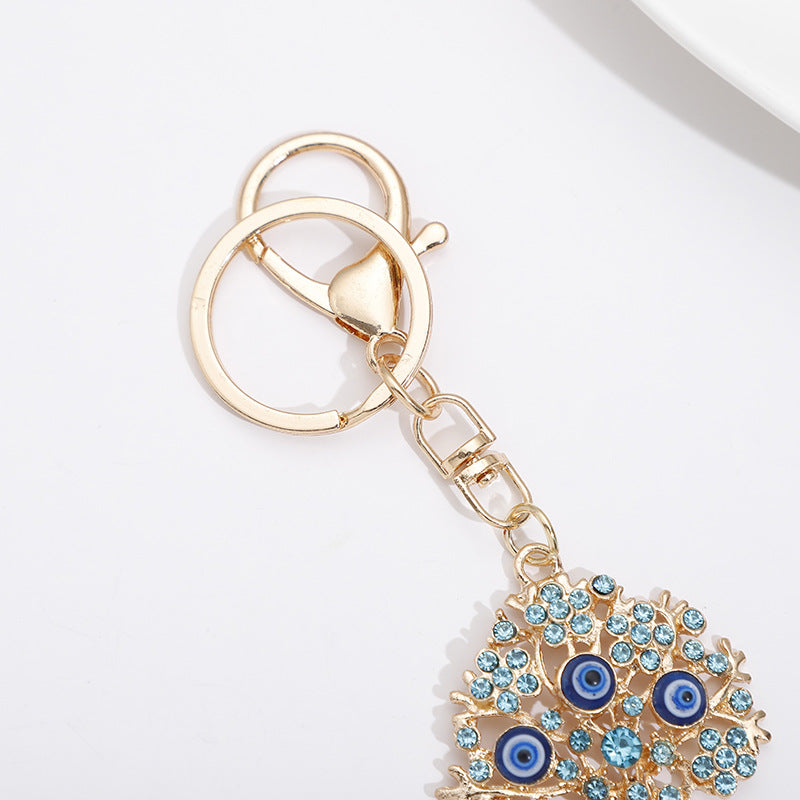 Wholesale Zinc Alloy Full Diamond Tree of Life Keychain