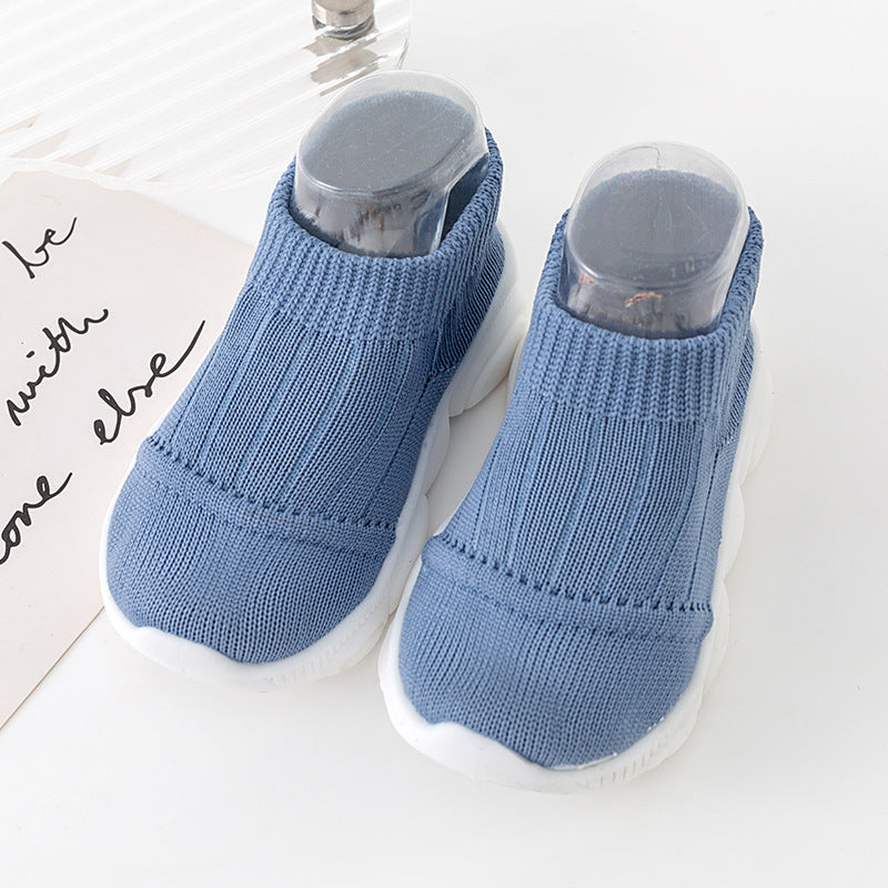 Venta al por mayor de 1 a 3 años de edad, zapatos de piso para niños, suministros de algodón para bebés