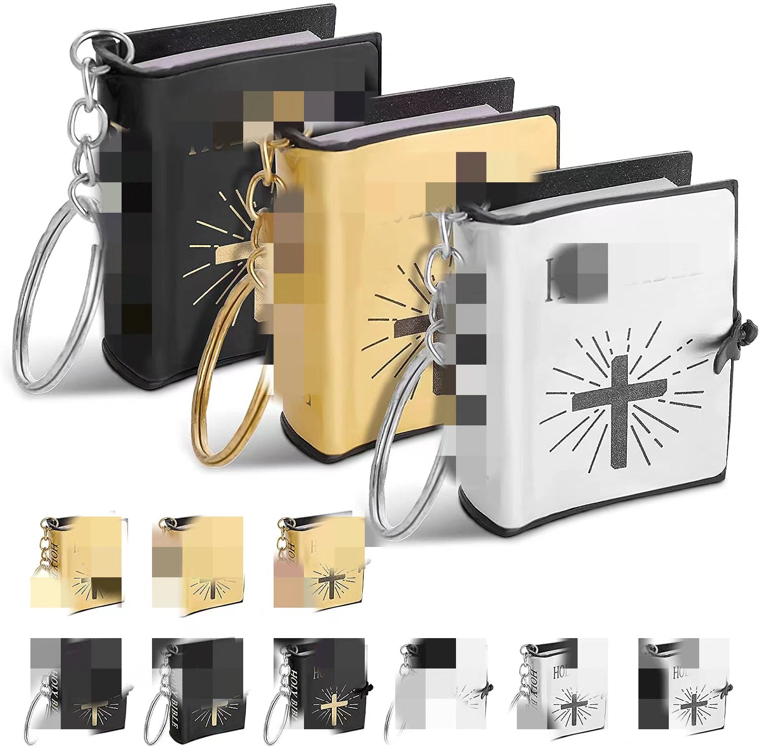 Wholesale Paper Mini Book English Cross Keychains
