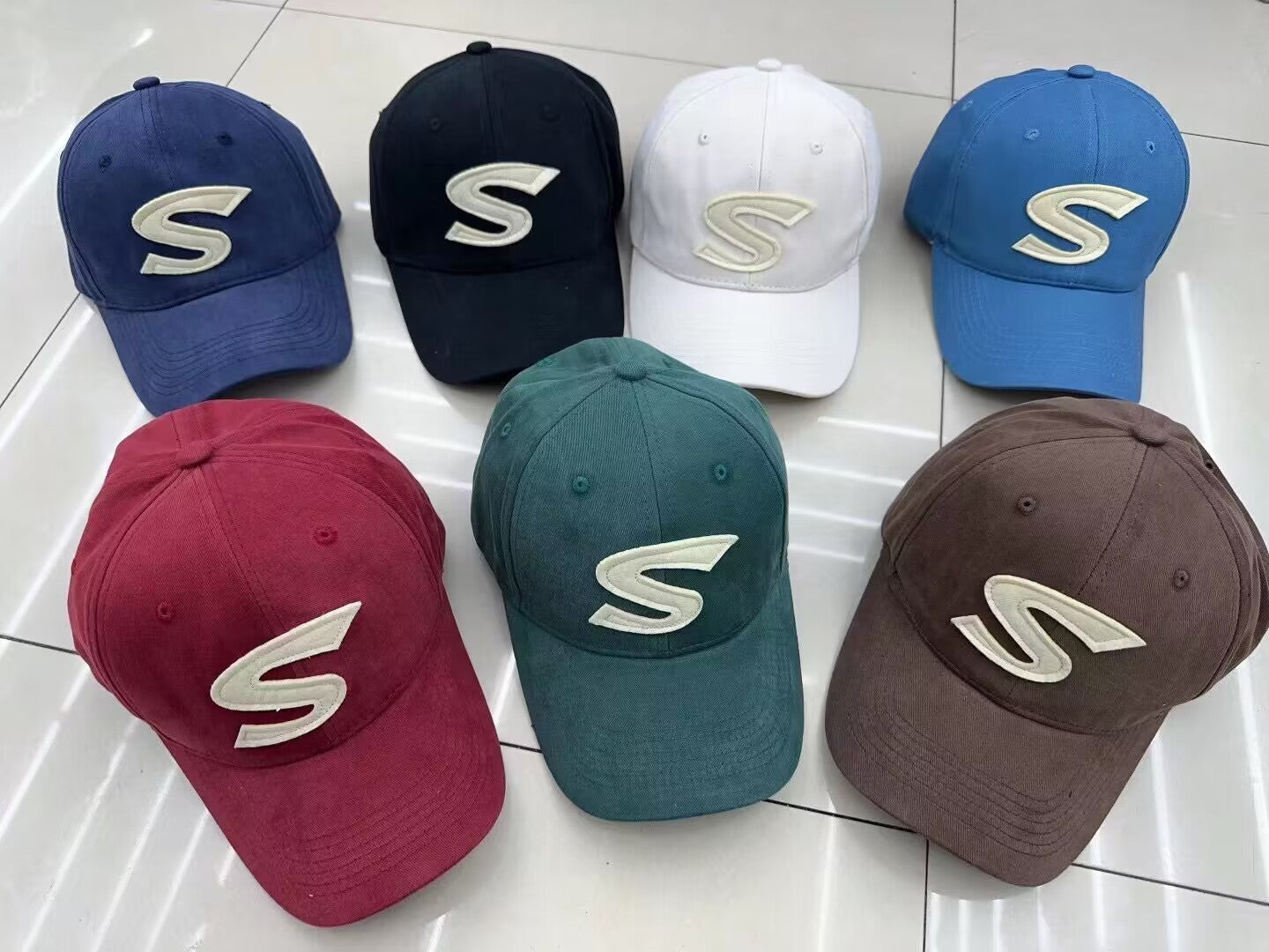 Wholesale Polyester S Letter Wide Brim Baseball Cap