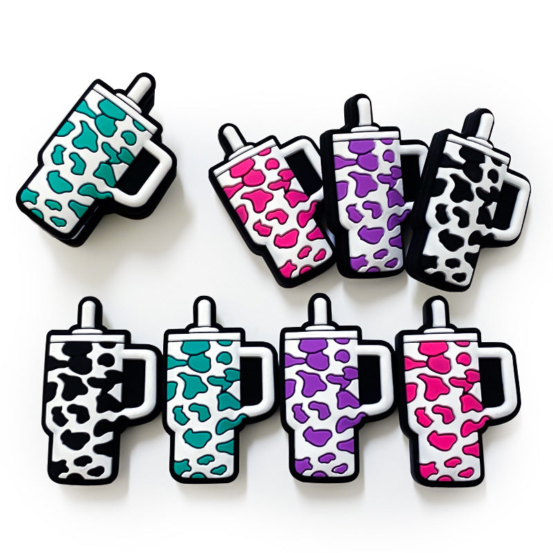 Wholesale 10pcs Cow Pattern Silicone Beads