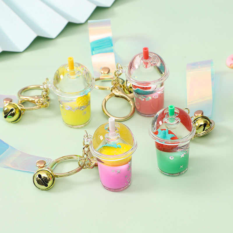 Wholesale Acrylic Milk Tea Cup Fruit Creative Keychain