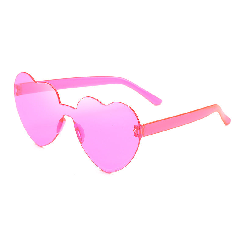 Venta al por mayor PC Frameless Peach Heart Gafas de sol