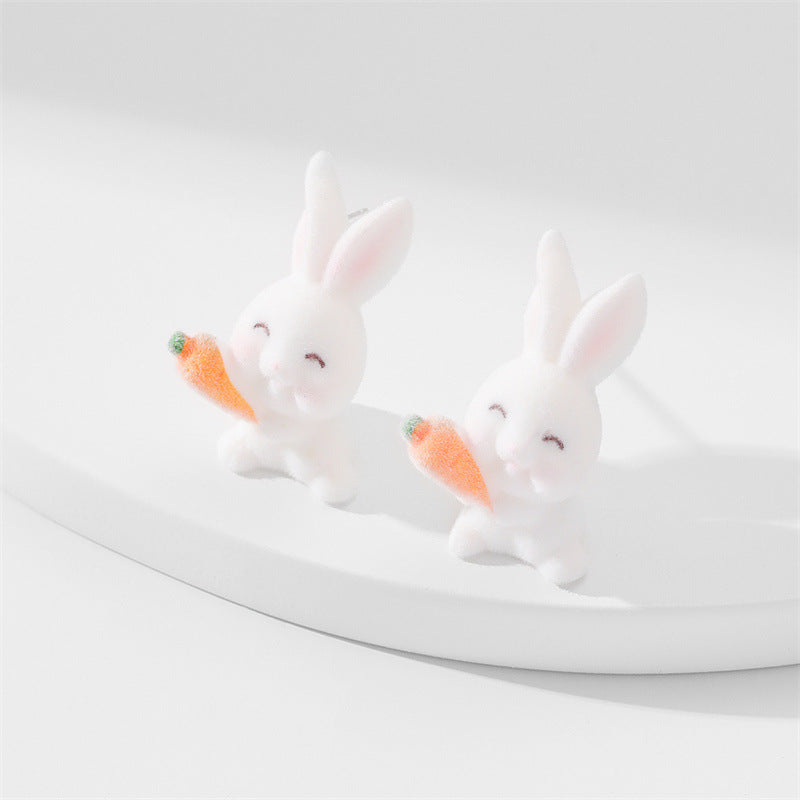 Wholesale Cute Animals Cartoon Flocking Earrings