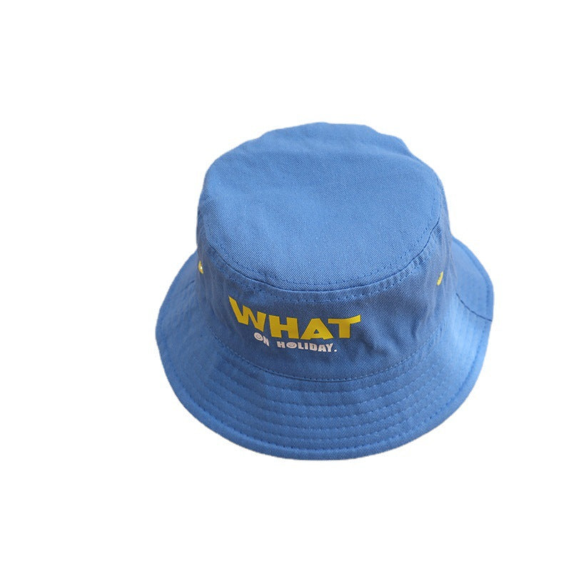 Comercio al por mayor Carta de algodón Flat Top Kids Bucket Hat