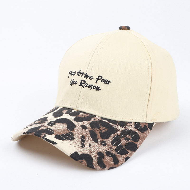 Venta al por mayor Gorra de béisbol con bordado de letras de leopardo de algodón