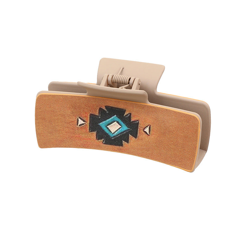 Wholesale Western Style MAMA Playing Cards HOWDY Leather Hair Clip