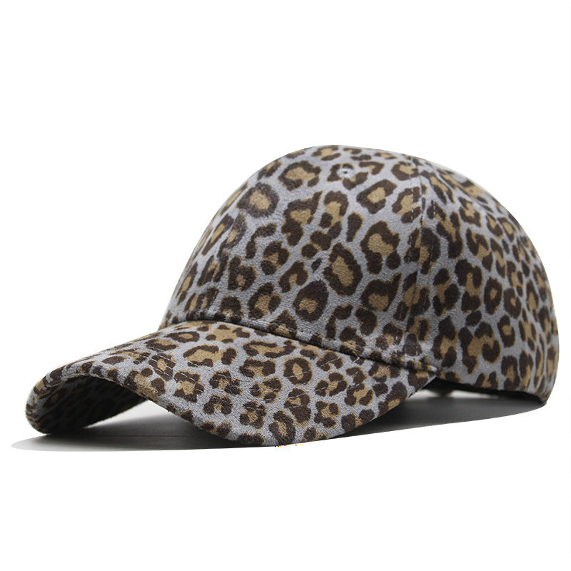 Venta al por mayor Gorra de béisbol con visera curva y estampado de leopardo de algodón
