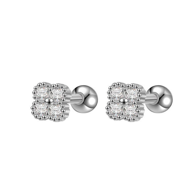 Wholesale Rose Stud Set Earrings Stainless Steel