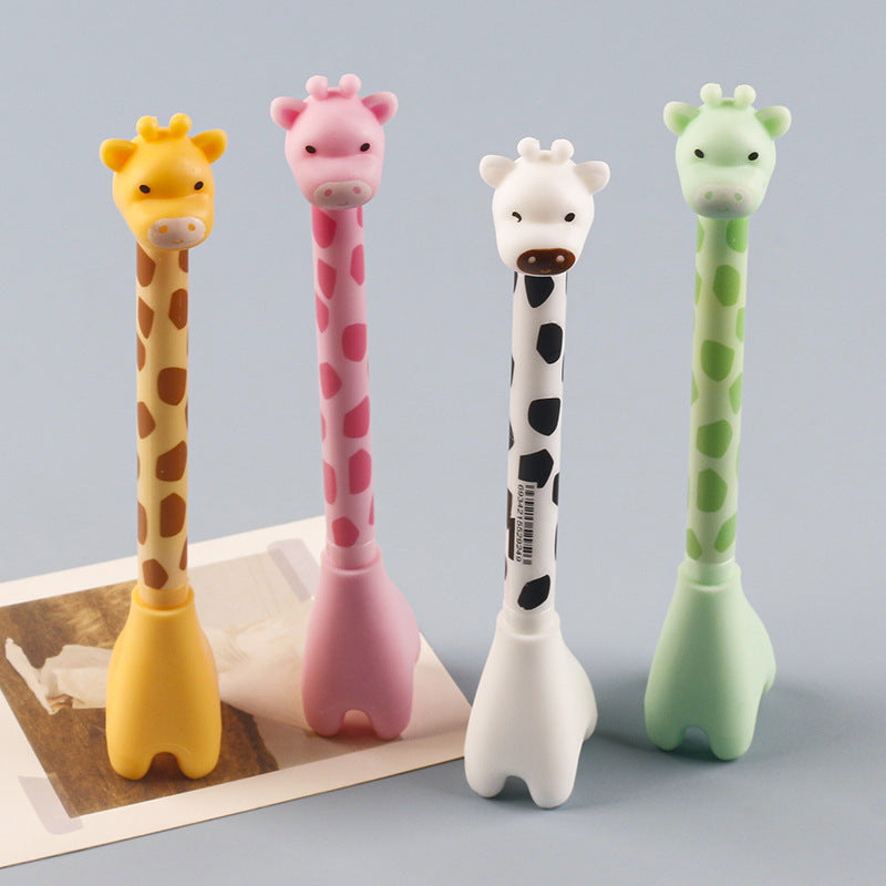 Wholesale Random Style Standing Cartoon Giraffe Plastic Gel Pen