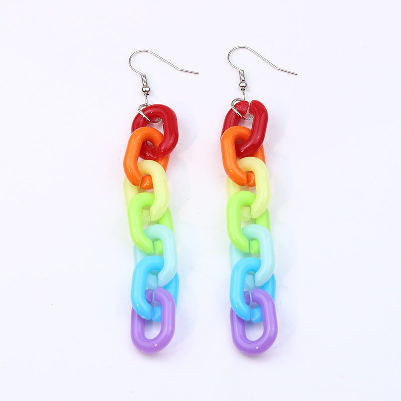 Wholesale Rainbow Gay Alloy Ear Studs